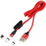 AMiO Magnetic USB to Lightning / Type-C / micro USB Cable Κόκκινο 1m (02522/AM)