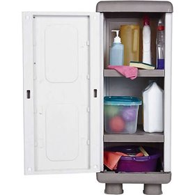 Μονόφυλλη Ντουλάπα Ρέα Πλαστική Γκρι / Ανθρακί 44x36x96cm