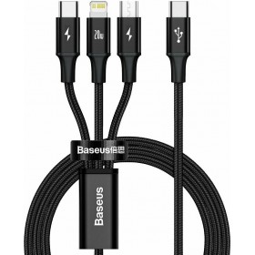 Baseus Braided USB-C to Lightning / Type-C / micro USB Cable Μαύρο 1.5m (CAMLT-SC01) Baseus Braided USB-C to Lightning / Type-C / micro USB Cable Μαύρο 1.5m (CAMLT-SC01)