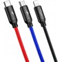 Baseus Braided USB to Lightning / Type-C / micro USB Cable Μαύρο 1.2m (CAMLT-BSY01)