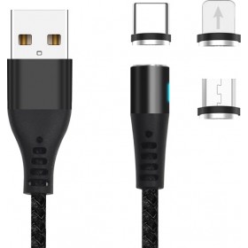 Maxlife Braided / Magnetic USB to Lightning / Type-C / micro USB Cable Μαύρο 1m (MXUC-02) Maxlife Braided / Magnetic USB to Lightning / Type-C / micro USB Cable Μαύρο 1m (MXUC-02)
