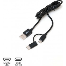 Osio Regular USB to Type-C / micro USB Cable Μαύρο 1m (OTU-495B)