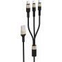 Havit Regular USB to Lightning / Type-C / micro USB Cable Μαύρο 1.2m (H691)