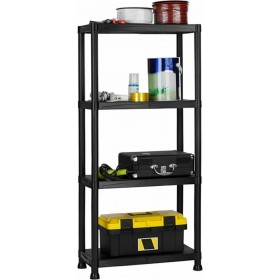 Ραφιέρα Πλαστική 3500131 Μαύρη 60x30x133cm