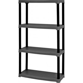 Ραφιέρα Πλαστική Linea Tempo Μαύρη 70x30x133cm