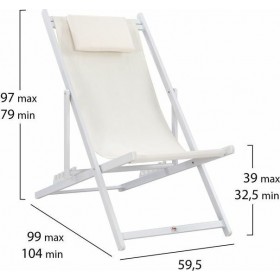 Σεζλόνγκ 59.5x99x97cm Λευκή Με ΜαξιλάριΚωδικός: FB95076.04  Σεζλόνγκ 59.5x99x97cm Λευκή Με ΜαξιλάριΚωδικός: FB95076.04