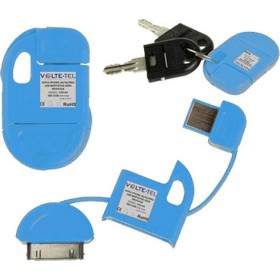 Volte-Tel Keychain USB to 30-Pin Cable Μπλε 0.1m (8098161)