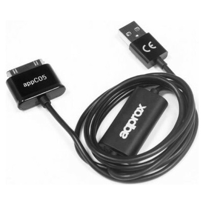Approx USB to 30-Pin Cable Μαύρο 1m (APPC05)