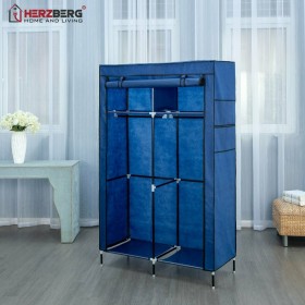 Υφασμάτινη Ντουλάπα με Φερμουάρ και Ράφια σε Μπλε Χρώμα 108x45x170cm HG-8012-BLU Υφασμάτινη Ντουλάπα με Φερμουάρ και Ράφια σε Μπλε Χρώμα 108x45x170cm HG-8012-BLU