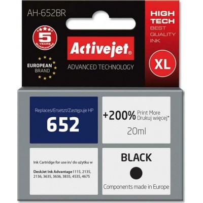 Active Jet Συμβατό Μελάνι HP 652XL Class A+ Black