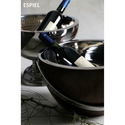 Espiel Σαμπανιέρα Inox με Διαστάσεις 36x36x20cm Μπώλ Ανοξείδωτο με Ξύλο