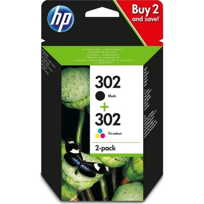 HP 302 Black/Tri-colour 2-pack (X4D37AE)