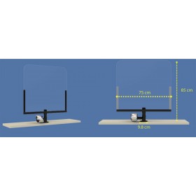 ICS Προστατευτικό / Διαχωριστικό Ταμείου Ασπίδα Προστασίας με Βάση Στήριξης Pos 397704 Plexiglass 75x85cm