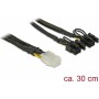 DeLock 6-Pin PCIe female - 2x 8-Pin PCIe male Cable 0.3m Μαύρο (85455)