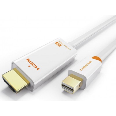 Cabletime Cable mini DisplayPort male - HDMI male 4K 1.8m Λευκό