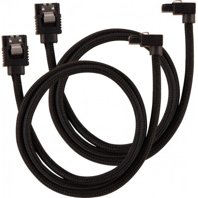 Corsair Premium Sleeved 7-Pin SATA III - 7-Pin SATA III Angle (90°) Cable 0.6m Μαύρο (CC-8900282)