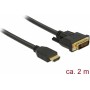 DeLock Cable DVI-D male - HDMI male 2m Μαύρο (85654)