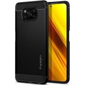 Spigen Rugged Armor Back Cover Μαύρο (Poco X3 NFC)