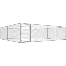 vidaXL Κλουβί Σκύλου Εξωτερικού Χώρου 4x4x1μ. Γαλβανισμένο Ατσάλι