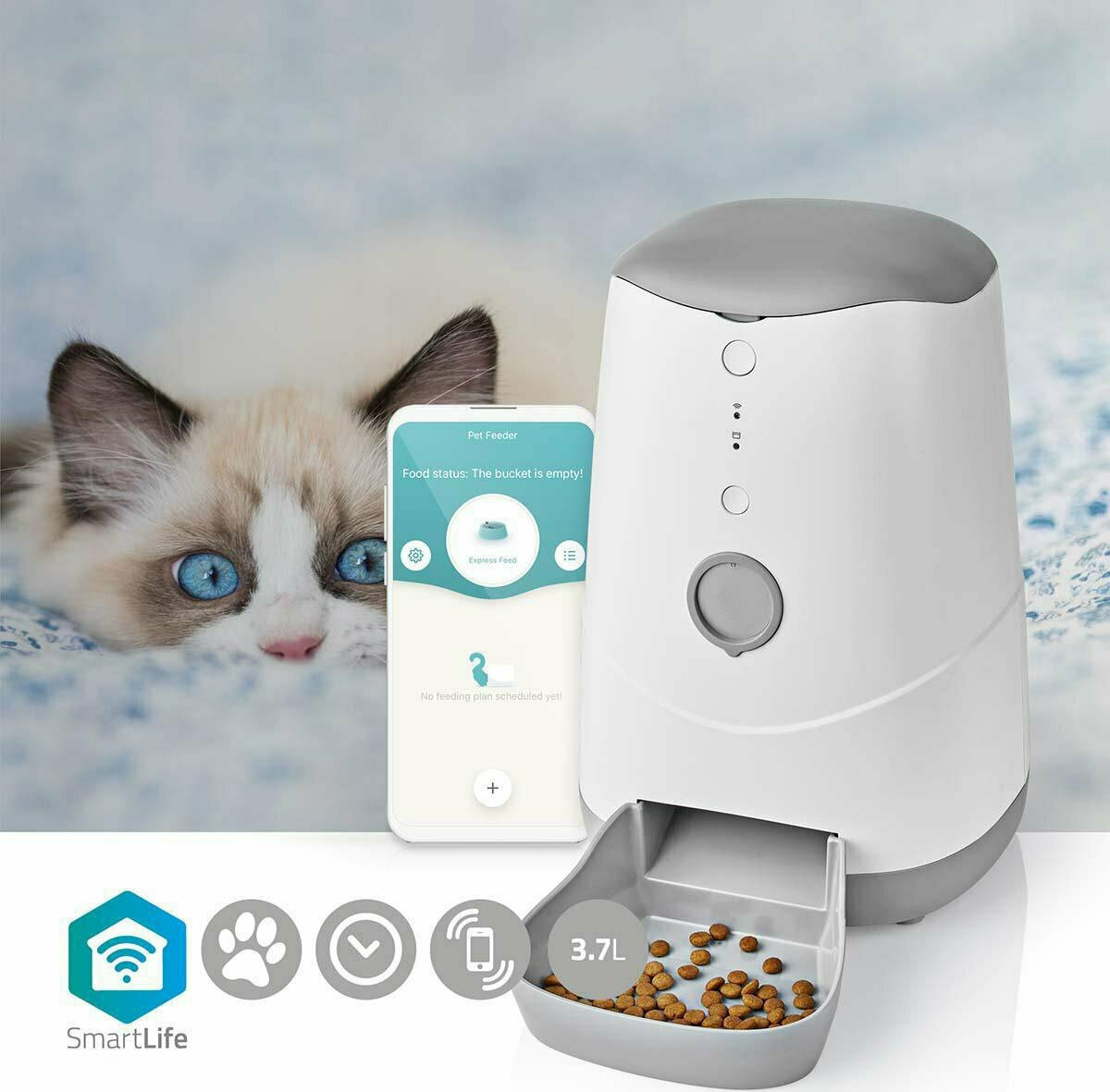 Nedis Αυτόματη Ταΐστρα Smart Pet Food Dispenser