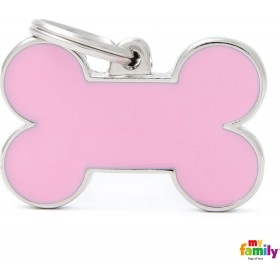 My Family Basic Handmade Ταυτότητα Σκύλου Κόκκαλο 4x2cm σε Ροζ χρώμα