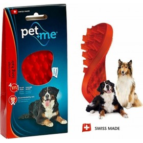 pet+me Grooming Βούρτσα για Μακρύτριχους Σκύλους από Σιλικόνη Κόκκινη pet+me Grooming Βούρτσα για Μακρύτριχους Σκύλους από Σιλικόνη Κόκκινη