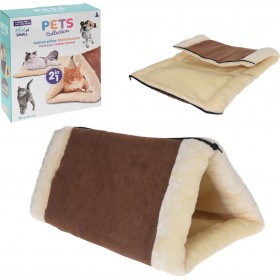 Aria Trade Κρεβάτι Γάτας 2 σε 1 Καφέ / Μπεζ 90x60cm Aria Trade Κρεβάτι Γάτας 2 σε 1 Καφέ / Μπεζ 90x60cm