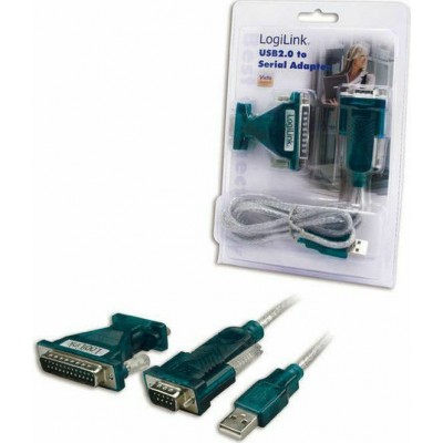 LogiLink Καλώδιο USB 2.0 σε RS232 25-pin male / RS232 9-pin male