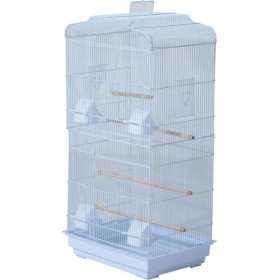 Pawhut Μεταλλικό Κλουβί Πτηνών Χρώματος Λευκό 47.5x36x91cm