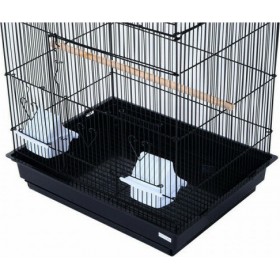 Pawhut Μεταλλικό Κλουβί Πτηνών 47.5x36x91εκ. Μαύρο