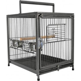 Pawhut Μεταλλικό Κλουβί Μεταφοράς Πτηνών 46x36x56 εκ.