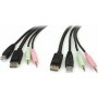 StarTech 4-in-1 USB DisplayPort KVM Switch Cable w/ Audio &amp Microphone 1.8m