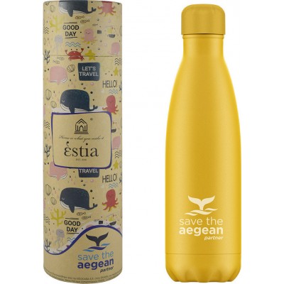 Estia Travel Flask Save The Aegean Yellow 0.5lt