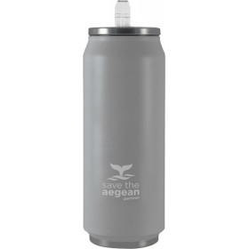 Estia Travel Cup Save The Aegean Grey Matte 0.5lt Estia Travel Cup Save The Aegean Grey Matte 0.5lt