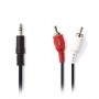 Nedis Cable 3.5mm male - 2x RCA male Μαύρο 20m (CAGP22200BK200)