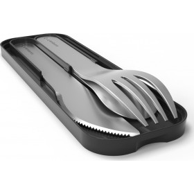 Monbento MB Pocket Σετ Μαχαιροπήρουνα Ταξιδιού 3τμχ Black Onyx