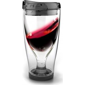 Asobu Ice Vino 2Go Ποτήρι Κρασιού με Μόνωση 300ml Μαύρο