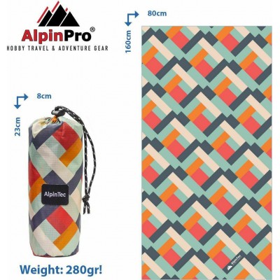 AlpinPro DryFast Norm I 160x80cm Πετσέτα Microfiber XL 80x160cm Polygons