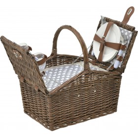 Inart Σετ Καλάθι Πικ-Νικ Ψάθινο Για 2 40x28x26cm Inart Σετ Καλάθι Πικ-Νικ Ψάθινο Για 2 40x28x26cm