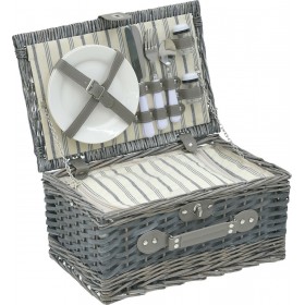 Inart Σετ Καλάθι Πικ-Νικ Για 2 Ψάθινο Γκρι 38x26x18cm Inart Σετ Καλάθι Πικ-Νικ Για 2 Ψάθινο Γκρι 38x26x18cm