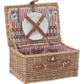Inart Σετ Καλάθι Πικ-Νικ Ψάθινο Natural για 2 38x26x19cm Inart Σετ Καλάθι Πικ-Νικ Ψάθινο Natural για 2 38x26x19cm