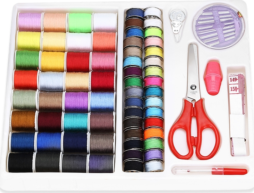 Compact Travel Sewing Kit with Scissor Tape Measure Thread