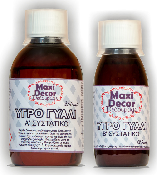 Maxi Decor 250ml Σετ Υγρό Γυαλί 250ml &amp Καταλύτης 125ml