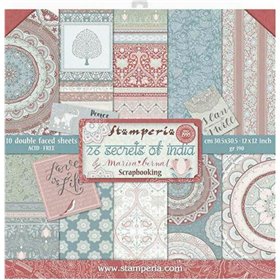 Σετ 10 Χαρτιά Scrapbooking Secrets of India 31x31x0.6cm 190gr Stamperia Σετ 10 Χαρτιά Scrapbooking Secrets of India 31x31x0.6cm 190gr Stamperia