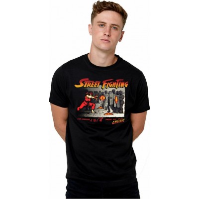 Chunk Street Fighting Cotton T-Shirt Black