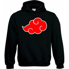 Naruto Akatsuki Cloud Φούτερ με Κουκούλα σε Μαύρο χρώμα
