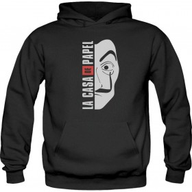 La Casa de Papel Mask Φούτερ με Κουκούλα σε Μαύρο χρώμα