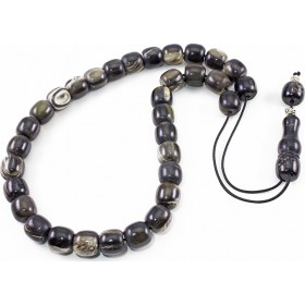 Κομπολόι Φυσικό Κέρατο Νεροβούβαλου Με 33 Χάνδρες Βαρελάκι