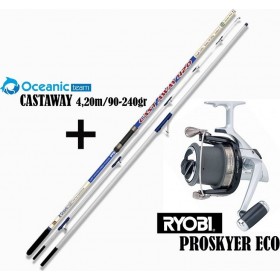 Oceanic Castaway Καλάμι Ψαρέματος για Surf Casting με Μηχανισμό Ryobi Proskyer Eco 4.20m