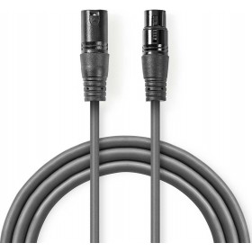Nedis Cable XLR male - XLR female 3m (COTH15010GY30) Nedis Cable XLR male - XLR female 3m (COTH15010GY30)